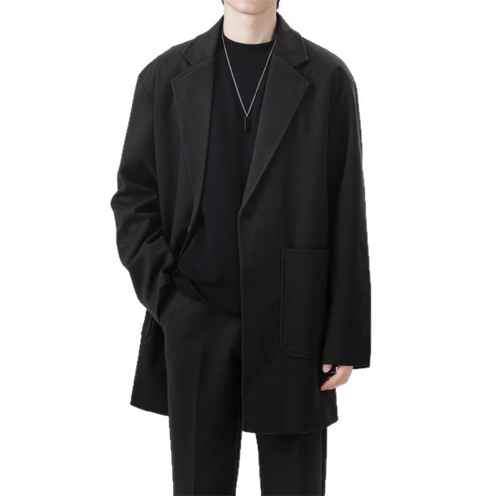 Woolen Coat Medium and Long Trench Coat Youth Suit Loose Men's Coat