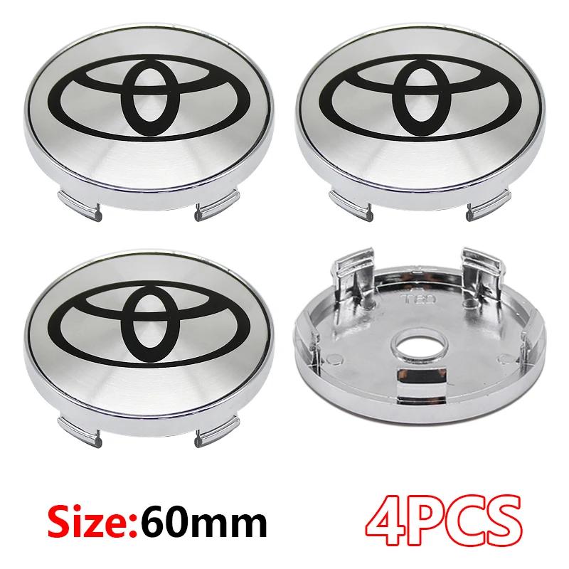 4 Stück 60mm Für Autoemblem Radnaben-Mittelkappe Abzeichen Abdeckungen Aufkleber Decals Styling Für Toyota Corolla RAV4 LEVIN Yaris C-HR Camry