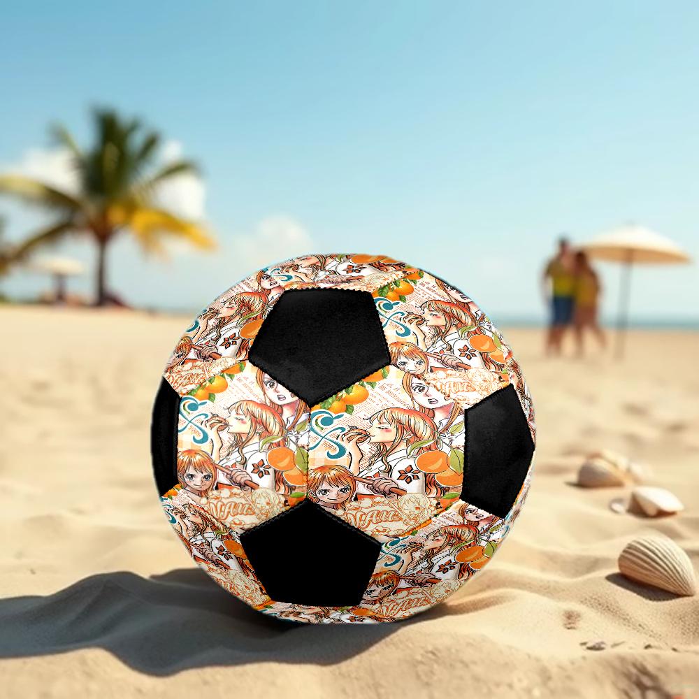 1pc ONE PIECE Nami Football Soccer Ball Size 5 Indoor Soccer Ball Fashion Colorful Backyard Game -Great For Sports Fans Gift HE32
