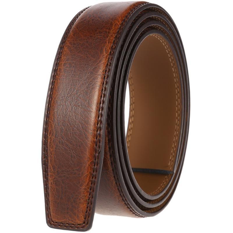 Men's Belt, Strip Automatic Buckle Belt, Body Cowhide Headless Men's Belt, Belt Strip Without Lead LY122