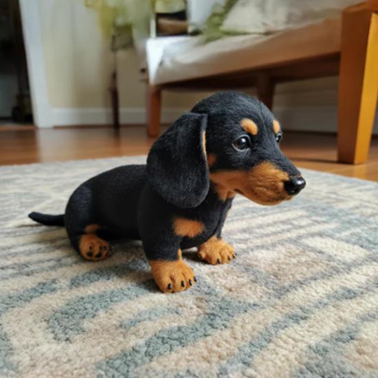 Kids Plush Dachshund Toy Realistic Interactive Dog Plushie Toddlers Boys Girls Educational Simulation Animal Doll Holiday Birthday Gift