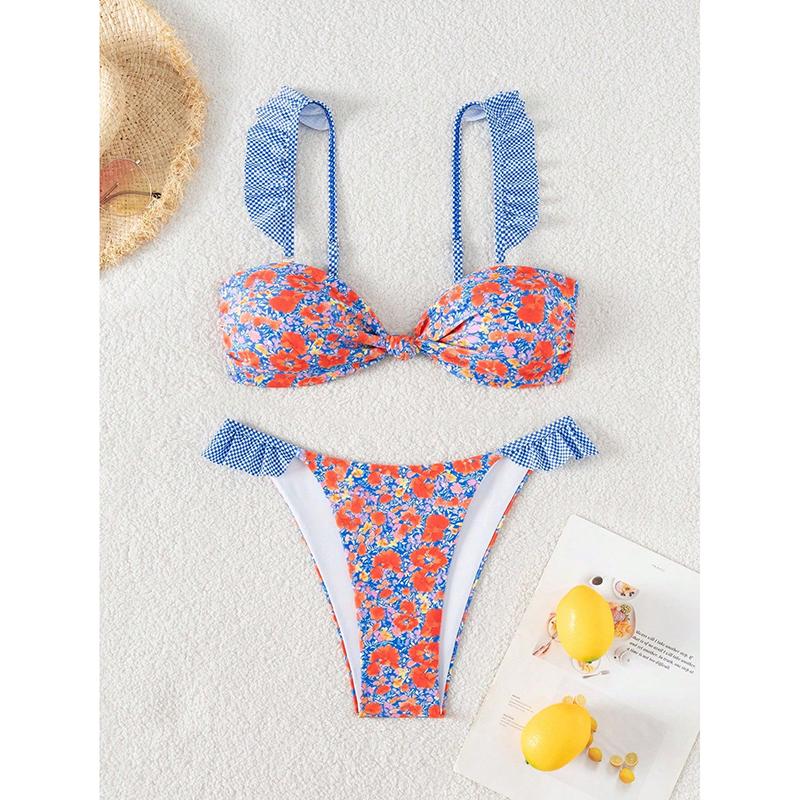 Nou Costum de Baie de Vară cu Imprimeu pentru Femei, Push Up, Talie Înaltă, Set Bikini din Două Piese, Costum de Baie, Articole de Plajă, Costum de Baie Femei