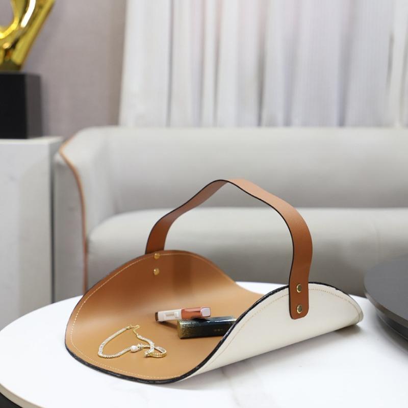 Luxury Portable Tray Desktop Simple Decoration Tray Modern Entrance Hall Key Storage Plate Living Room TV Cabinet Storage Plates