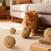 Rabbit Hair Cat Toys 6 Piece Interactive Kitten Prank Cat Toys Furry Ball For Stimulating Trick Play Exercise Boredom
