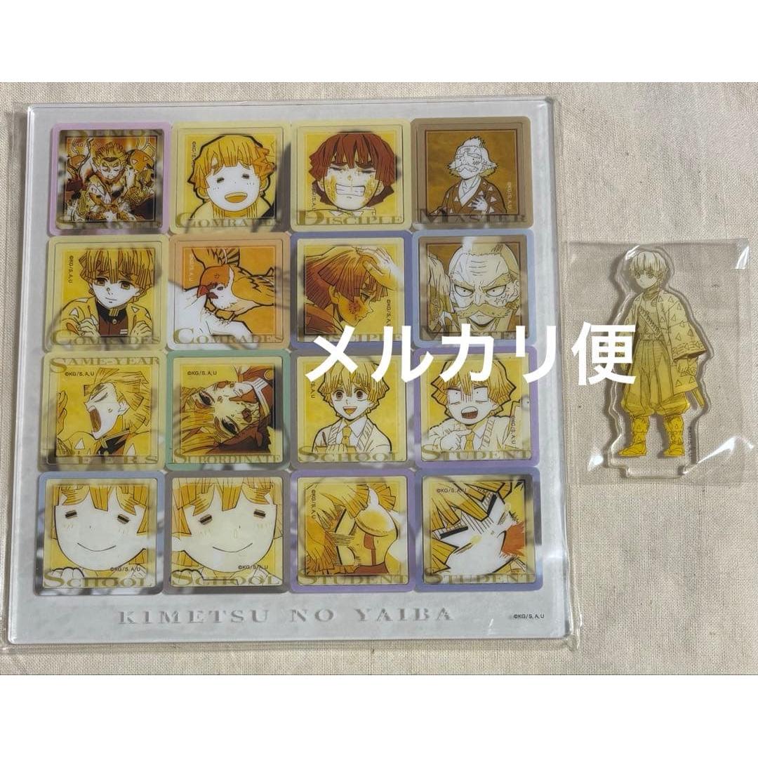 Used Demon Slayer: Kimetsu no Yaiba Zenitsu Agatsuma Acrylic Tile Sticker Ritsushi Hen Kimetsu Gakuen