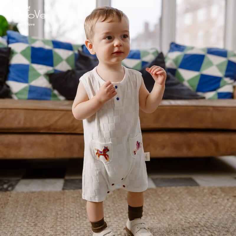 LELE JOVE Baby Boys Summer Nordic Sleeveless Romper 73