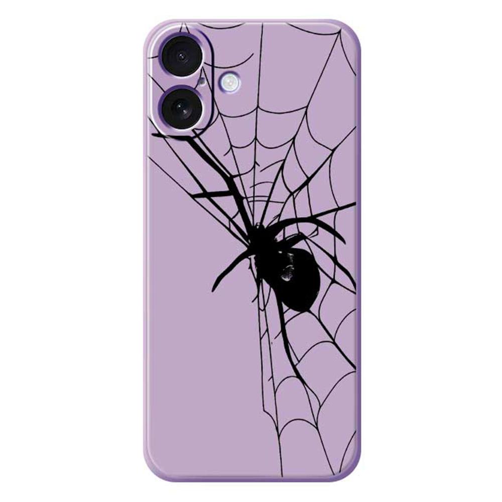For iPhone 17 Case Spider Pattern Printing Straight Edge TPU Phone Back Cover