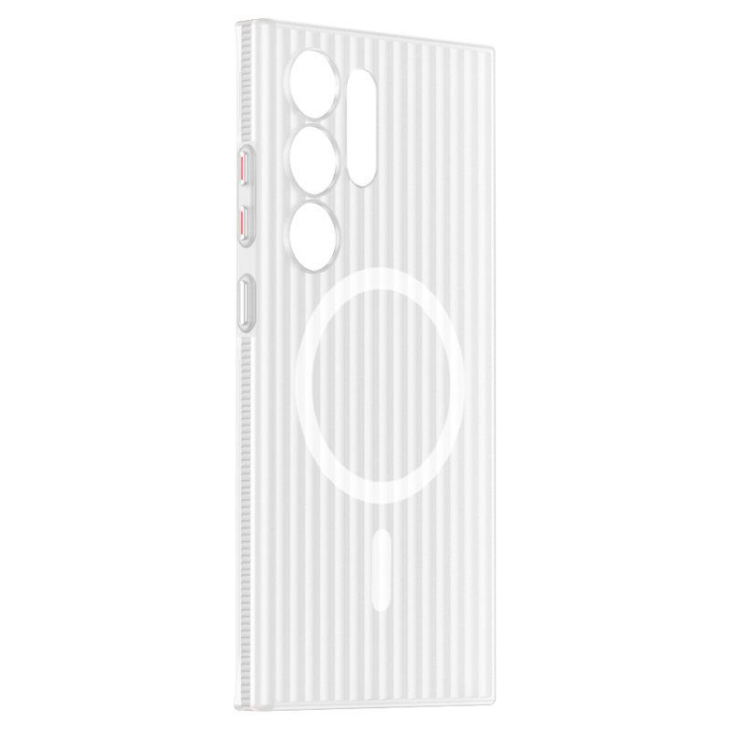 Corrugated Grating Is Suitable for Samsung S25Ultra Anti slip Magnetic Suction Mobile Phone Case S24P Skin Feeling Full Inclusive Anti Fall Protection
