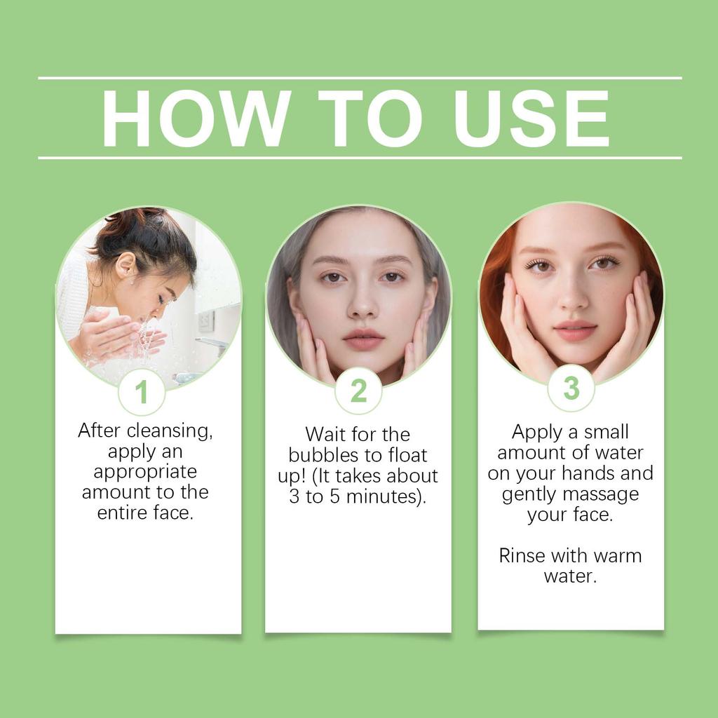 Viareline Bubble Cleansing Mask 90g - Deeply Cleanses Pores, Removes Blackheads, Gently Cleanses, Controls Oil, and Moisturizes and Firms the Skin.