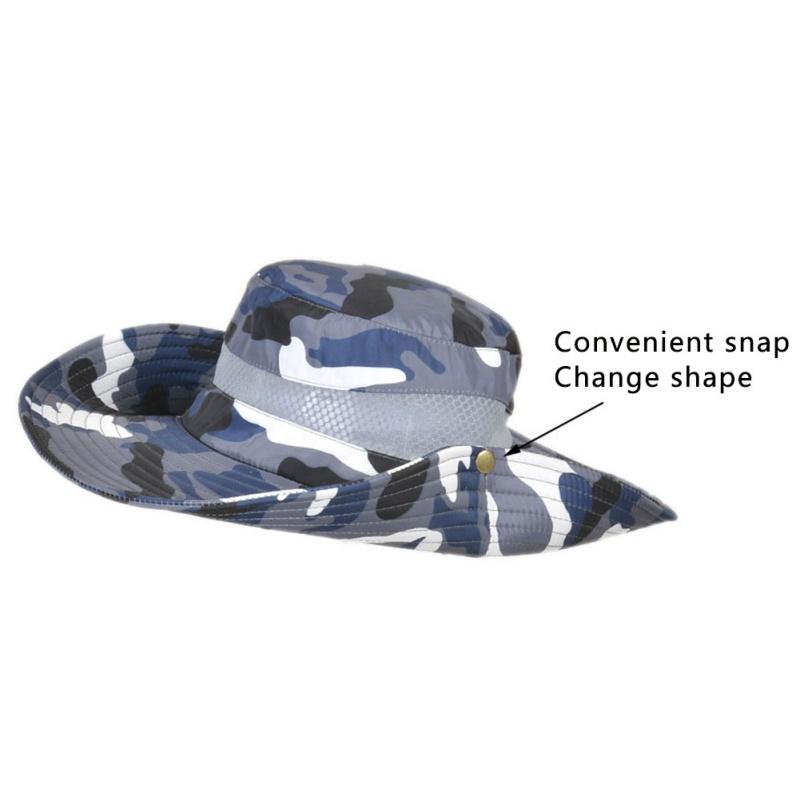 Outdoor Sun Hat Breathable Wide Brim Hat UPF 50+ Sun Protection Mesh Hat For Travel Fishing Safari