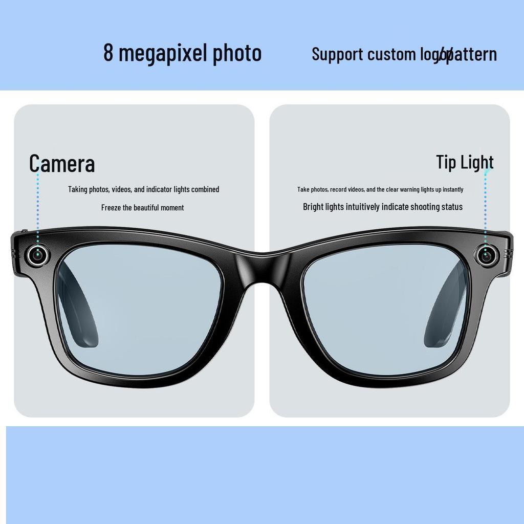 800W HD AI Smart Glasses with Camera, Translation, Video Recording, and WIFI