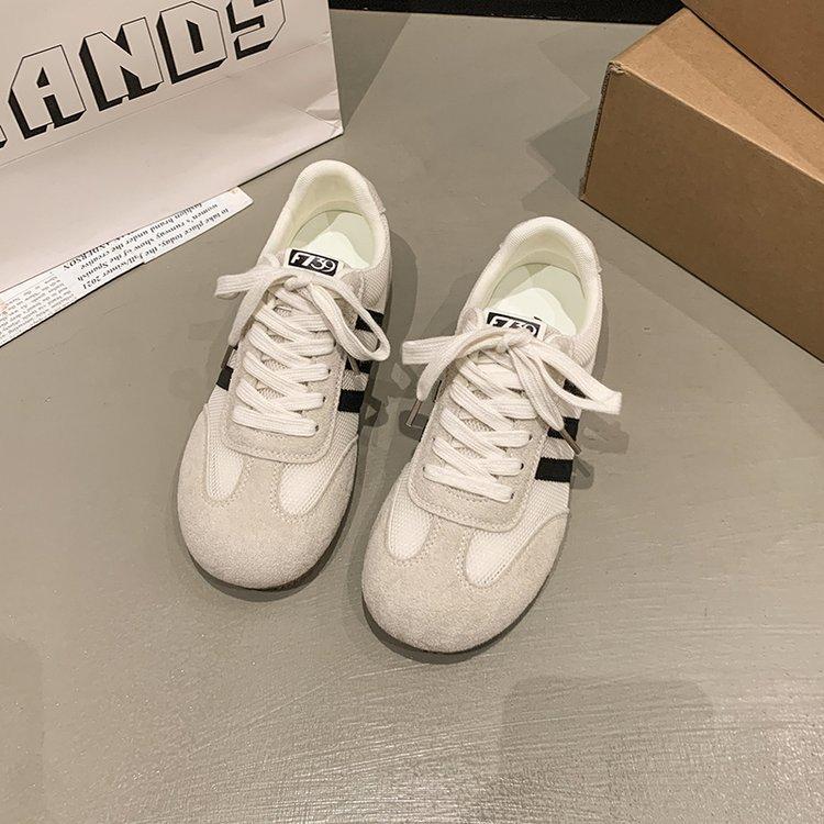 Lightweight and transparent casual women's German training shoes 2025 summer new round head sweet lace-up fashion sports shoes women