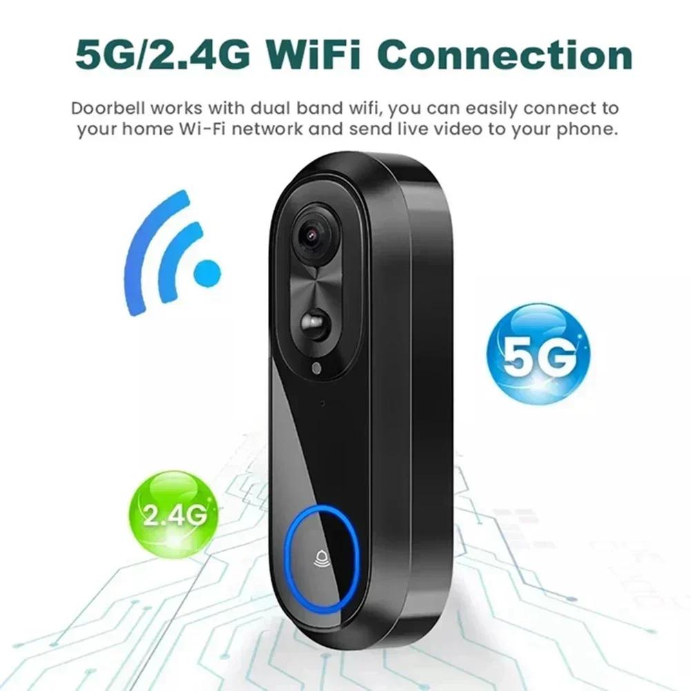 

1 Pc 2.4/5G WiFi IP65 Security Camera, 1080P HD Wireless Video Doorbell With Tuyas App Security Doorbell/Video Doorbell Tools China Mainland