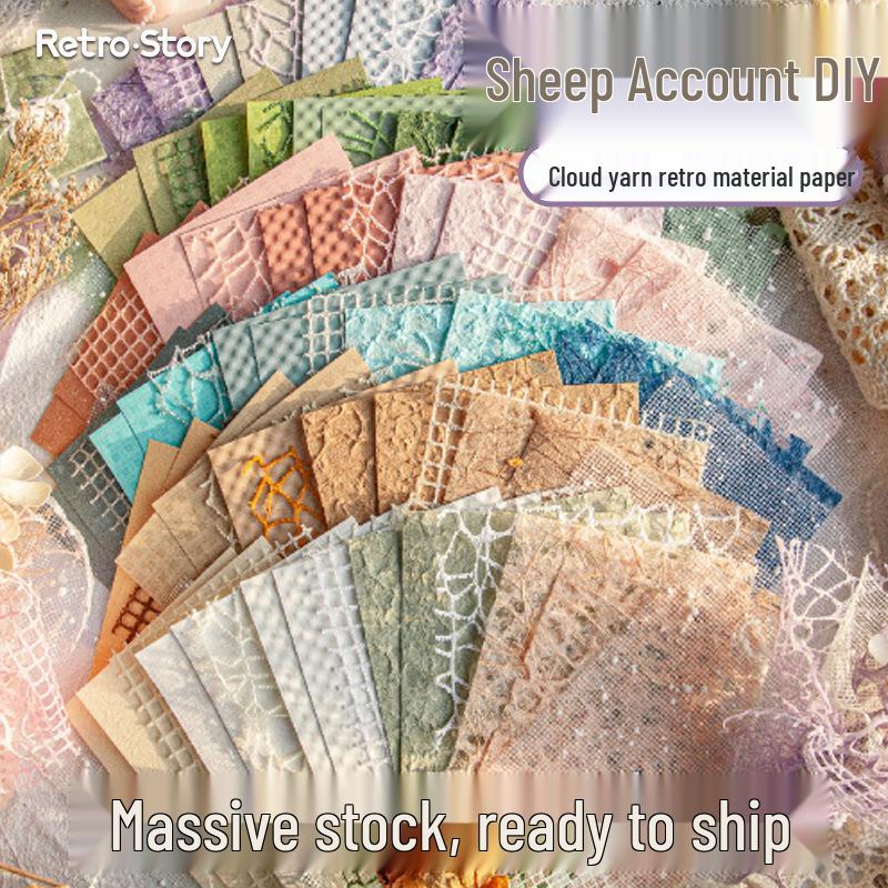 RetroStory Cloud Garn: DIY Retro Hintergrundpapier-Pack für Ita-Tasche & Journaldekoration
