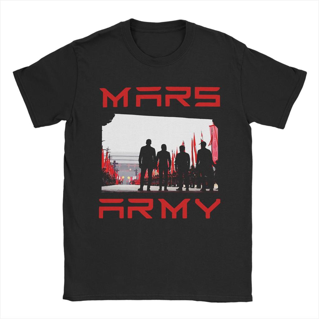 Retro THIRTY SECONDS TO MARS Rock Music Band TShirt For Unisex Unisex Round Neck Short Sleeve Tops Cotton Summer Clothing