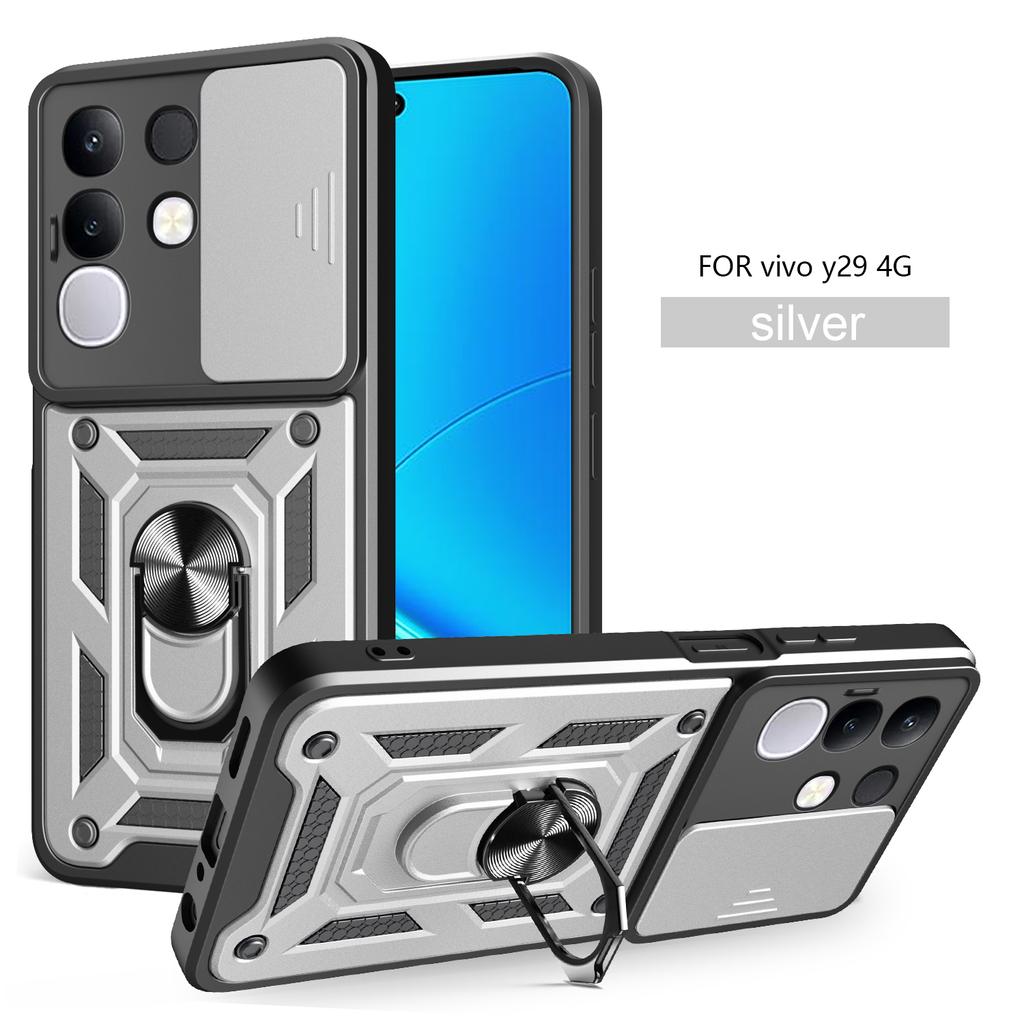 For Vivo Y29 4G Case Vivo T4x Phone Case vivo IQOO z10x Magnetic Ring Holder Armor Phone Case Slide Camera Protect Back Cover