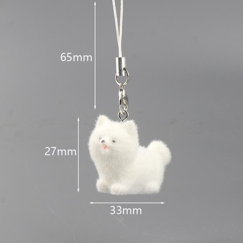 3D Beflockte Tieranhänger Handy-Schlüsselanhänger Lanyard Hängender Charme Taschenanhänger Paar-Schlüsselanhänger