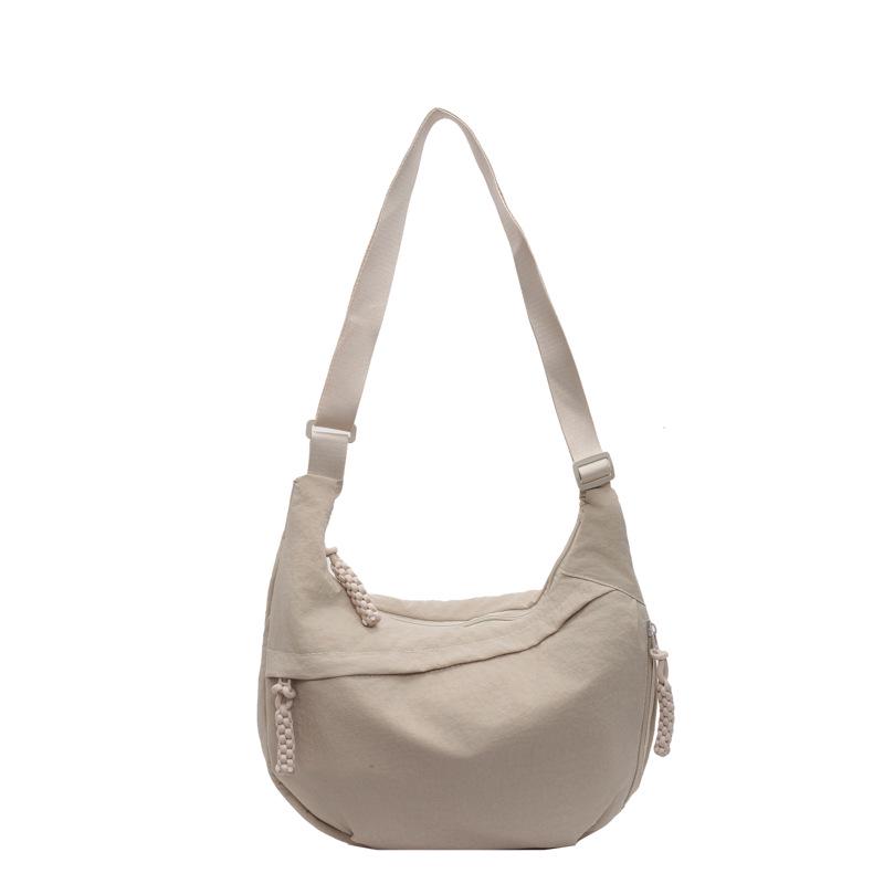 2024 Japanese Minimalist Large Capacity Crossbody Bag for Women - Versatile Student & Shoulder Canvas Dumpling Bag