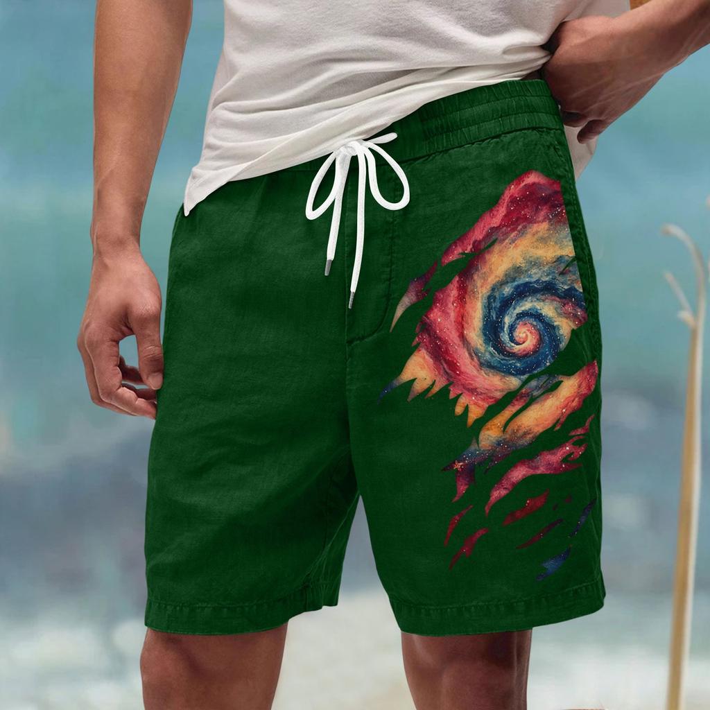 Męskie letnie, duże, swobodne, luźne spodnie sportowe, szorty plażowe