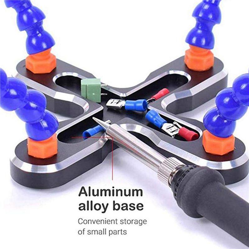 ABUL-2X Diy Soldering Third Hand 4Pc Flexible Arms Welding Helping Stand Repair Holder Tool Soldering Station Aux Arms Tool