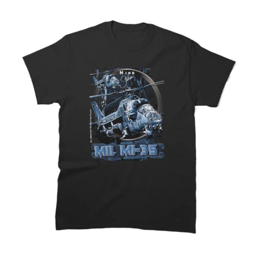 

Soviet Russian Mi35 Hind Attack Helicopter TShirt 100 Cotton ONeck Short Sleeve Summer Casual Mens Tshirt Size S3XL S