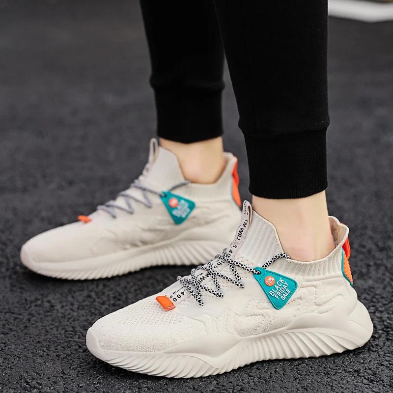 Summer  Knit Men Running Shoes Cheap Light Breathable Men'S Jogging Sneakers Comfortable Anti-Slip Male Exercise Shoes