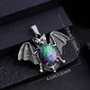 Halloween Crystal Stone Bat Vintage Pendant For Women Necklace Natural Amethyst Rose Quartz Lapis Lazuli Pendant Jewelry Making