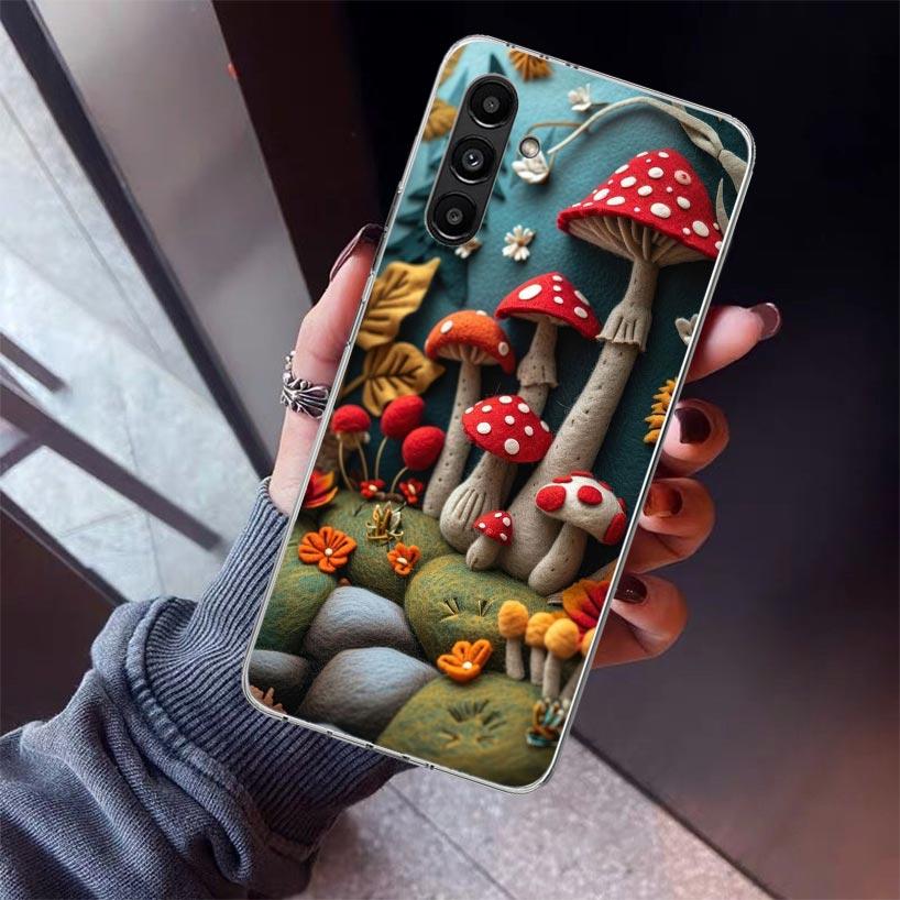 Colorful Mushroom Phone Case For Samsung Galaxy A17 A57 A37 A16 A26 A36 A56 A15 A25 A35 A55 A14 A13 A54 A53 A34 A24 A33 A23 Gala