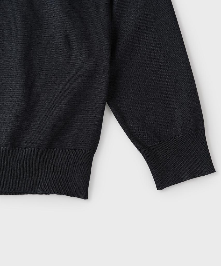 PANICALE Navy Viscose Blend Polo Knit