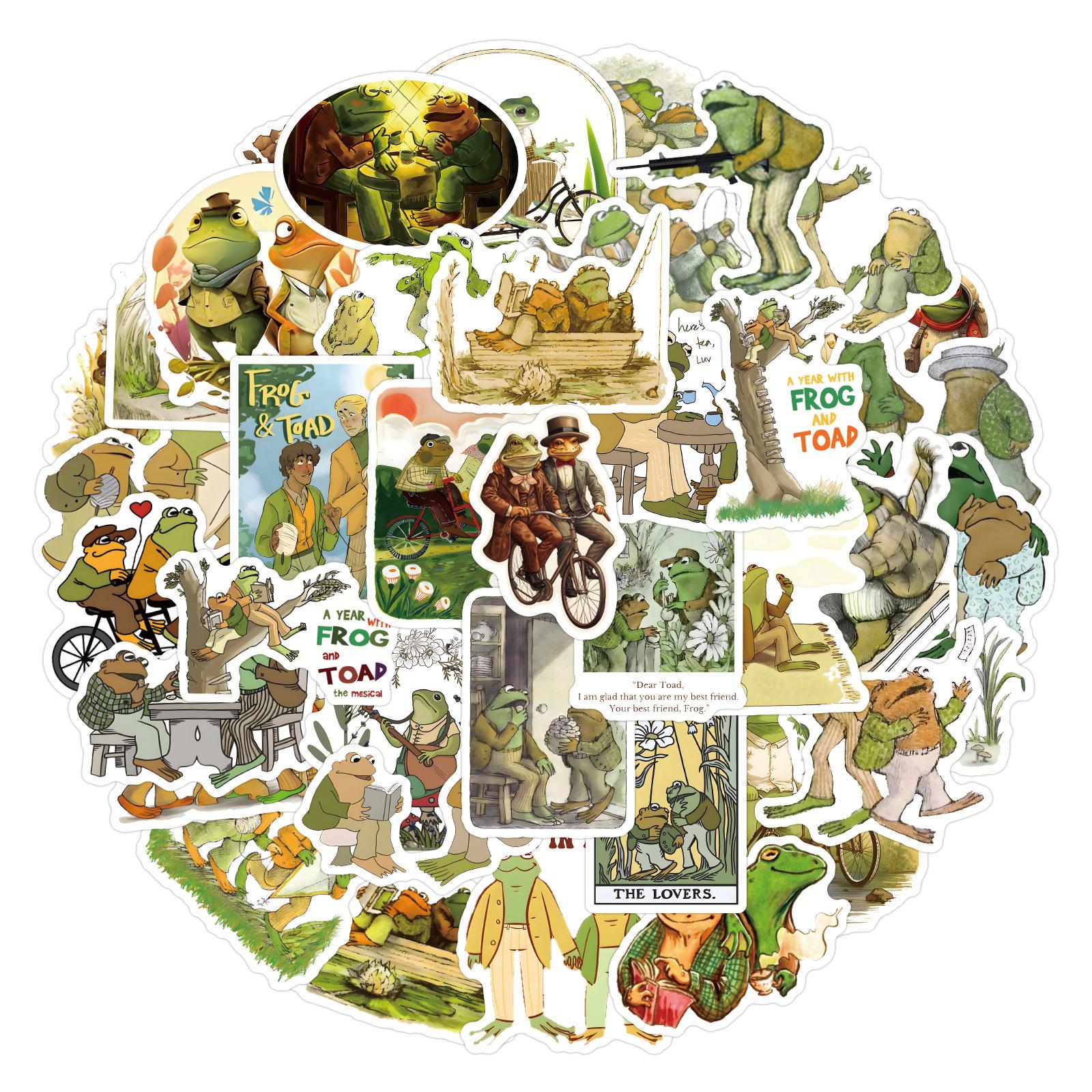 

50 Мультяшных Наклеек Дудлов Лягушка и Жаба Сделай Сам Декоративные Гитара Скейтборд Скейтборд Водонепроницаемые Наклейки