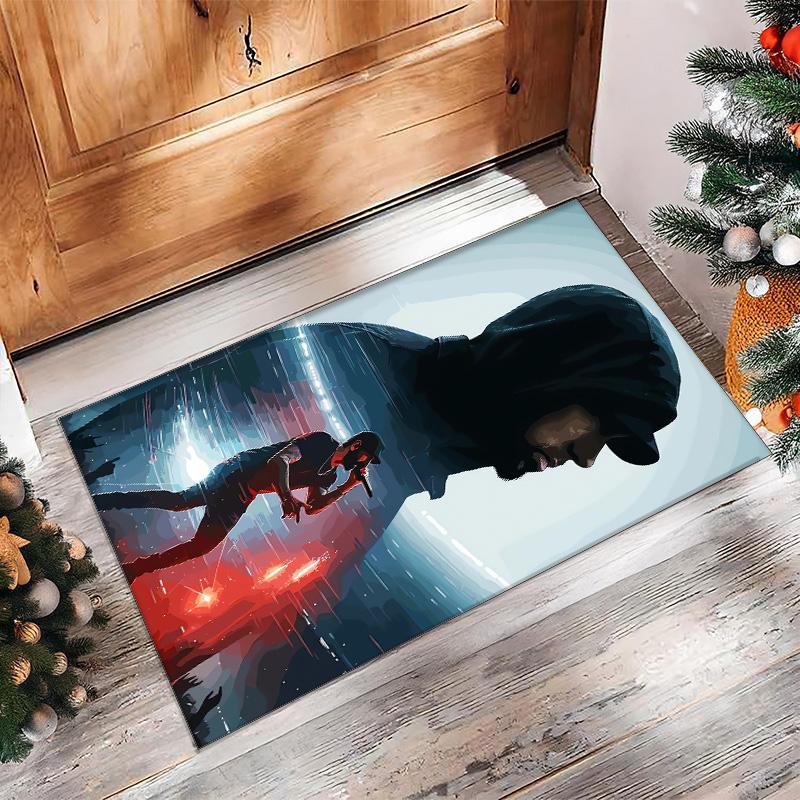 Soft Crystal Velvet Floor Rug,Eminem Anti Slip Decorative Carpet, Plush Area Mat For Indoor Home Decoration
