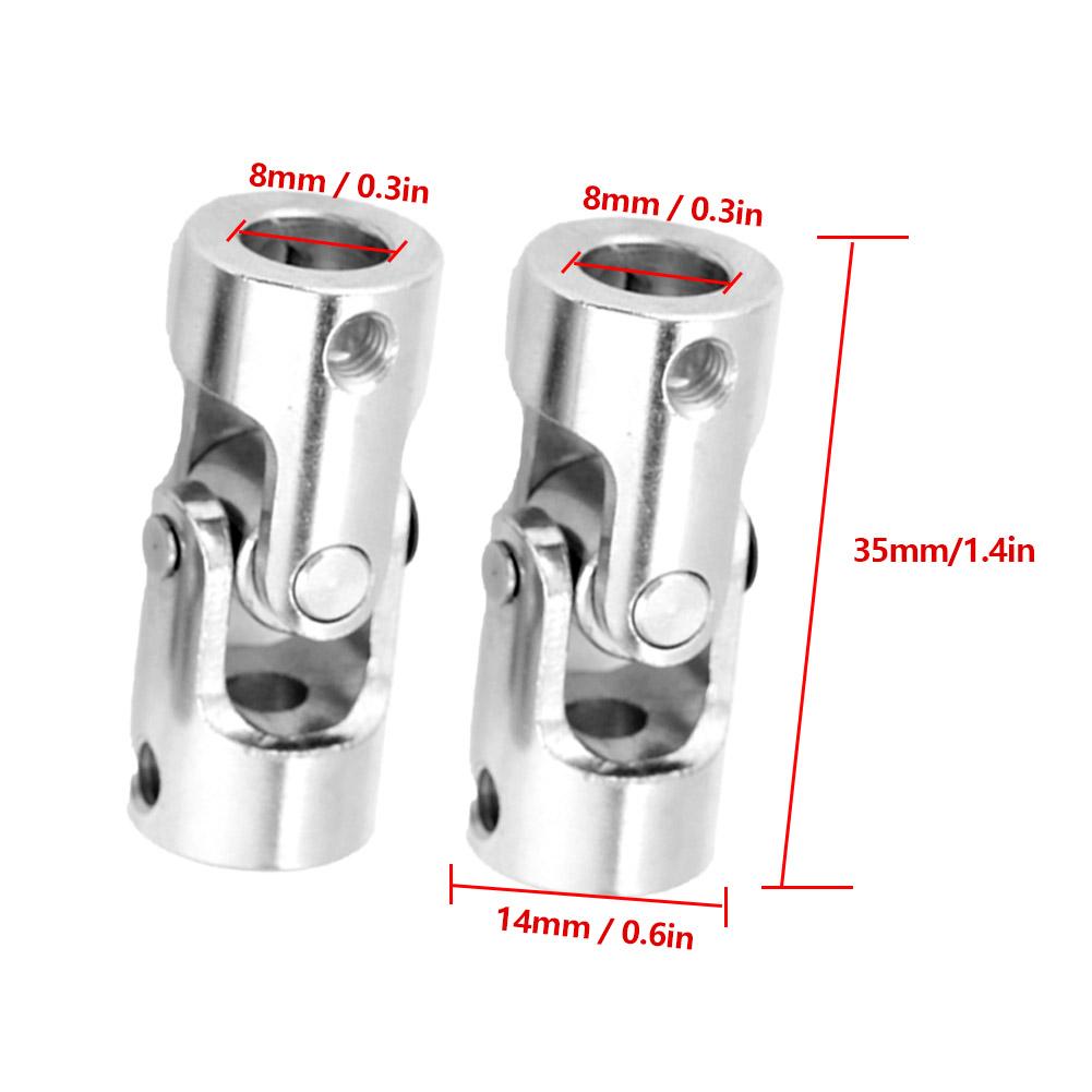 2 buc Cuplaj arbore Conector motor Direcție DIY Lungime 35mm DE 14mm Articulație universală (8*8mm)