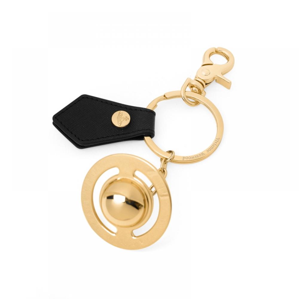 Vivienne Westwood 8203011pu Om0014 N401 Saffiano Hammered 3d Orb Charm Key Ring