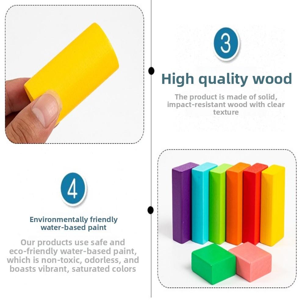 40PCS/SET Wooden Wooden Building Blocks Learning Sensory Developmental Toy Educational Function