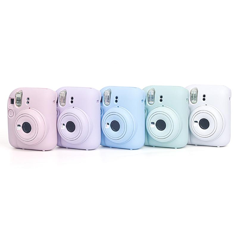 Per Fotocamera Fujifilm Instax Mini12 Custodia in Silicone Guscio Copertura Protettiva Monocolore Morbida Antigraffio Per Custodia Instant Mini 12