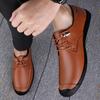 2024 Genuine Leather Men's Casual Shoes Moccasins Men Loafers Spring Autumn New Sneakers Male Lace-up Leisure Walk Shoes