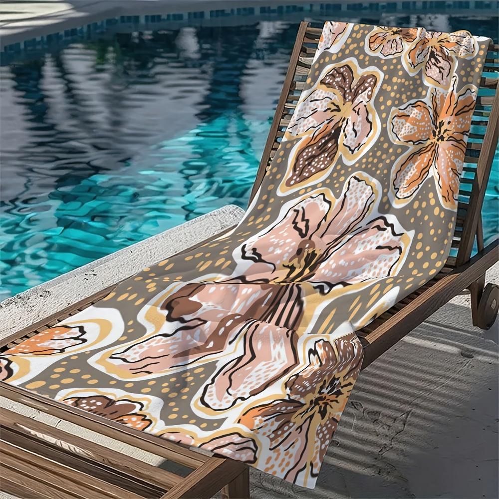 Vintage Floral Beach Towel Microfiber Quick Dry Soft Machine Washable Yoga Travel Swimming Camping Swimming Pool Vacation