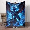 Dreadlocked Singer Guitar Onstage Monochrome Print Blanket Flannel Material Soft Warm for All Seasons Home Camping Picnics RV