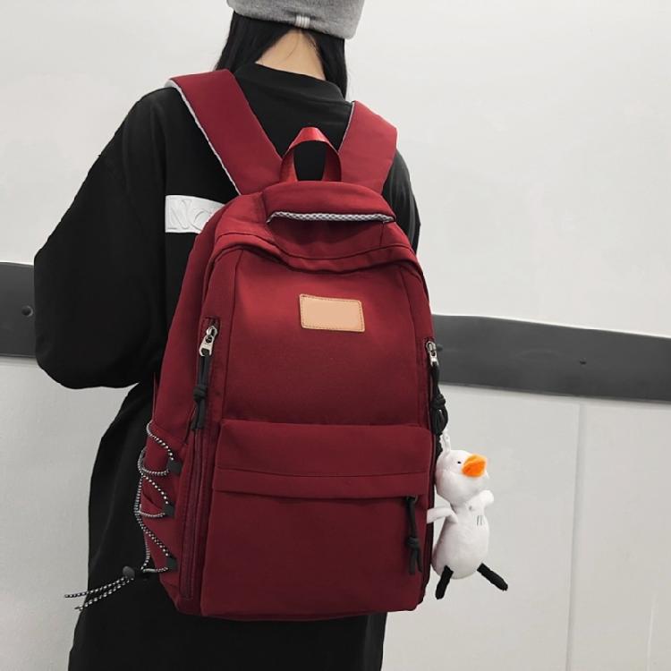 Versatile Student Backpack with Ample Space for Daily School Life Japanese Solid Color Large Capacity Daypack School Bag