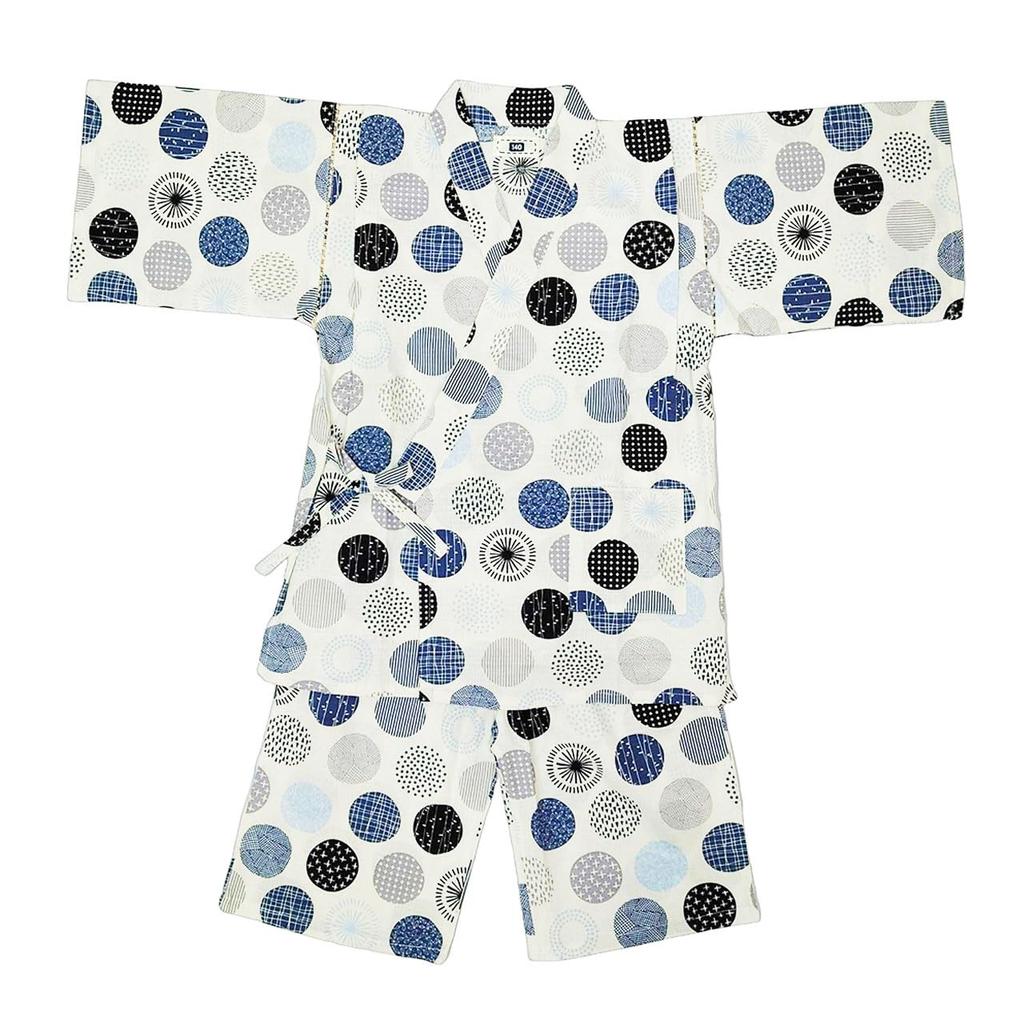 Jinbei Set for Boys and Nordic Polka Dot Made In Southern Cross 160cm Children's Juniors, Pattern, Japan, 100% Cotton, Fabric, Gray,