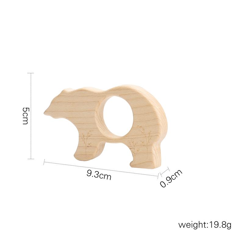 1pc Baby Teether Wooden Animal Pacifier Pendant BPA Free Beech Koala Rodent Baby Gym Accessories Teeth Pendant Children'S Goods