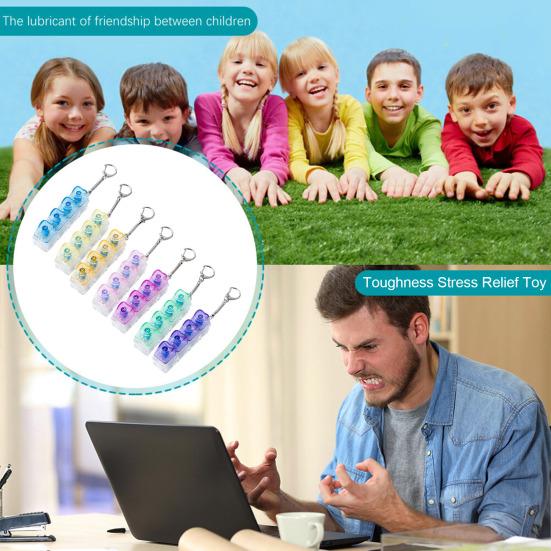 Keyboard Fidget Toy Realistic Clicking Sound Keychain with Compact Keyboard Design Stress Relief Key Chain Bag Accessories