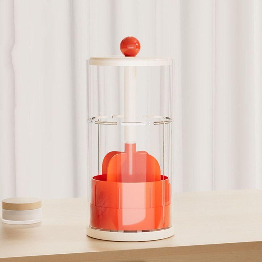 Large Capacity Automatic Lifting Makeup Brush Holder Plastic Makeup Brush Organizer  Tabletop