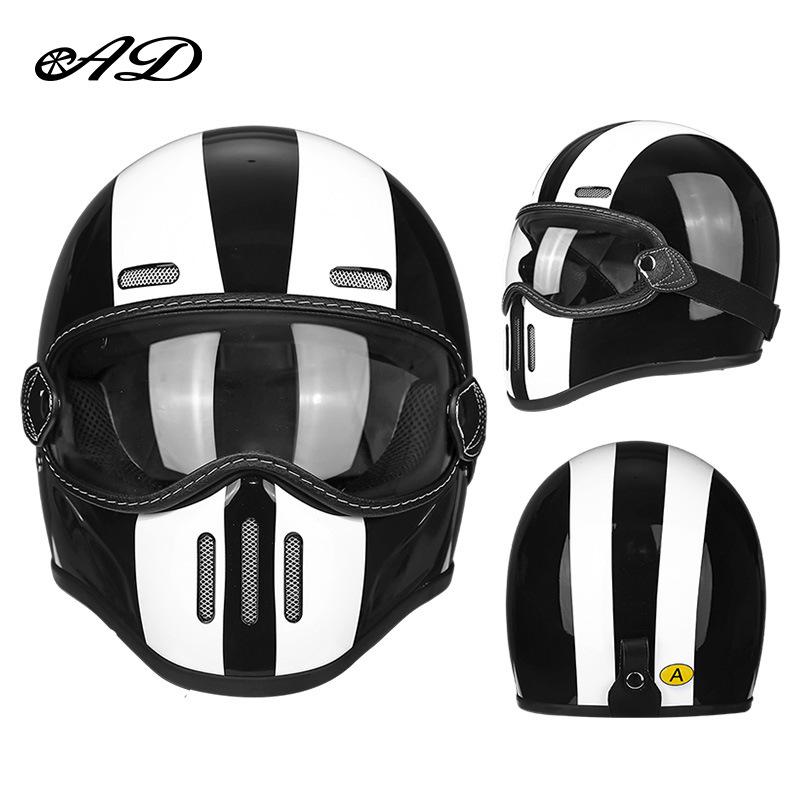 Best-selling fiberglass small helmet body retro helmet for motorcycle cruising, scooter, full-face helmet for men and women