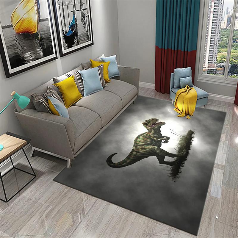 3D Dinosaur Carpet Cute Animal Rug Jurassic Park Floor Mat For Kitchen Bathroom Entrance Hallway Decor Living Room Tea Table Mat