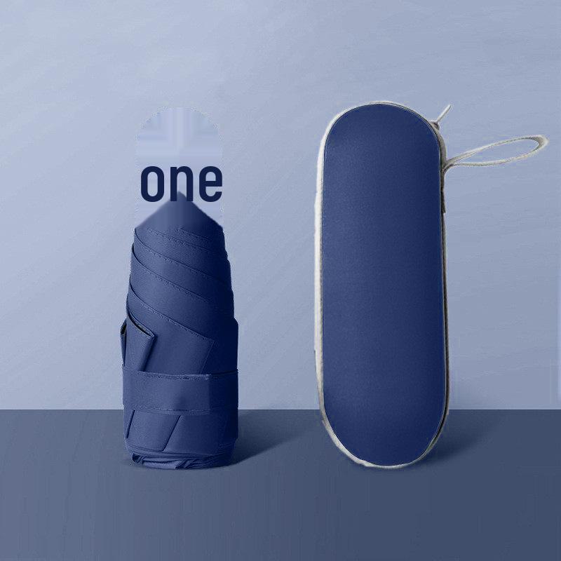 50% avslag: Kompakt Svart Plast Mini Paraply for UV-beskyttelse - Dobbeltbruk for Sol og Regn