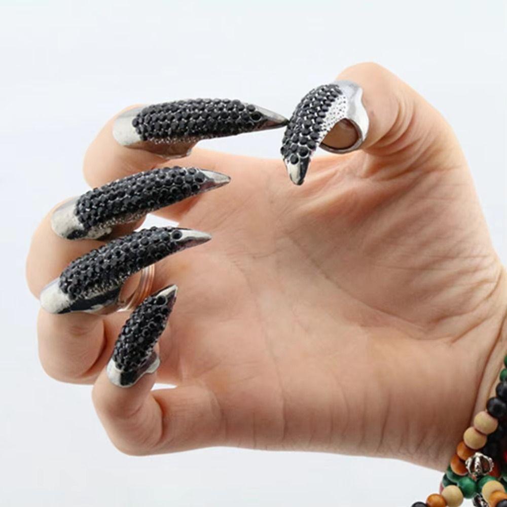 Jewelry Nail Eagle Claw Ring Black Color Punk Rock Rings Fashion Punk Finger Rings Halloween Party