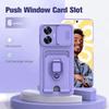 Sliding Camera Protection Case for Realme C67 C55 C20 C21 C11 4G Reno 5 Lite 5f 5z Vehicle Magnetic Bracket Card Wallet Shell