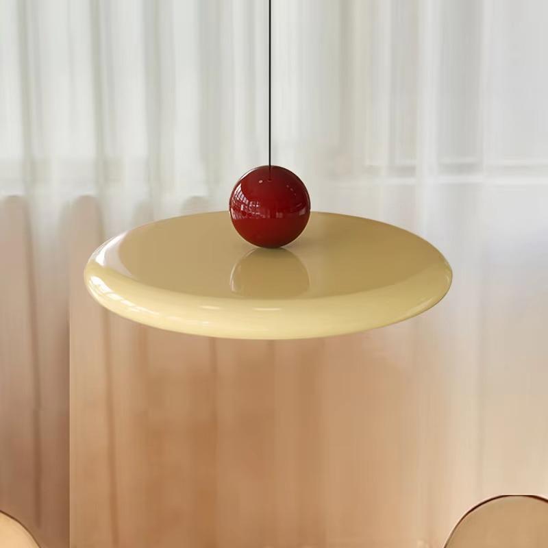LED Nordic Pendant Light Macaroon Cream Color Wind Flying Saucer Lamp Bedroom Study Living Room Cafe Indoor Restauran Decoration