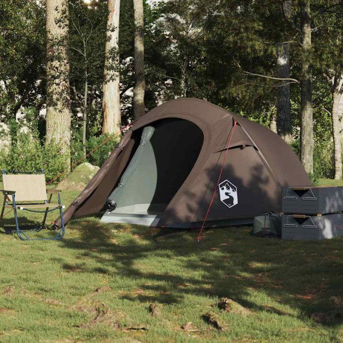 VidaXL Tunnel Camping Tent 3 Person Brown Waterproof, Tent, Camping Shelter, Garden Shelter, Garden Tent, Shelter 4009628